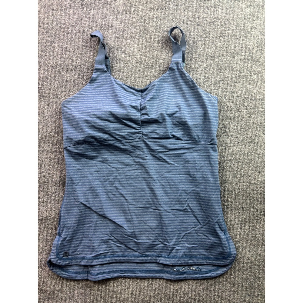 Outdoor Research Cami Tank Top Womens S Blue Striped Built-in Bra Activewear